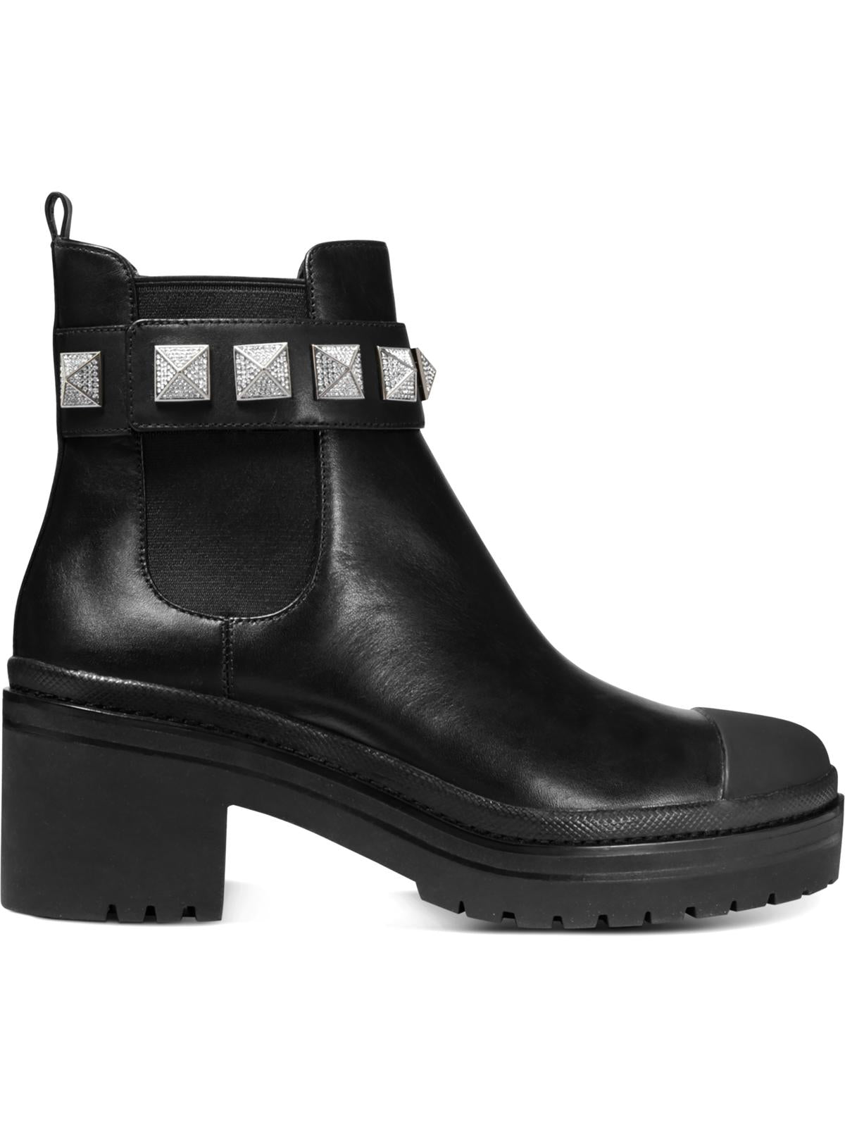 Michael Kors Women's Glenn Leather Lug Sole Ankle Boots Black Size 5M