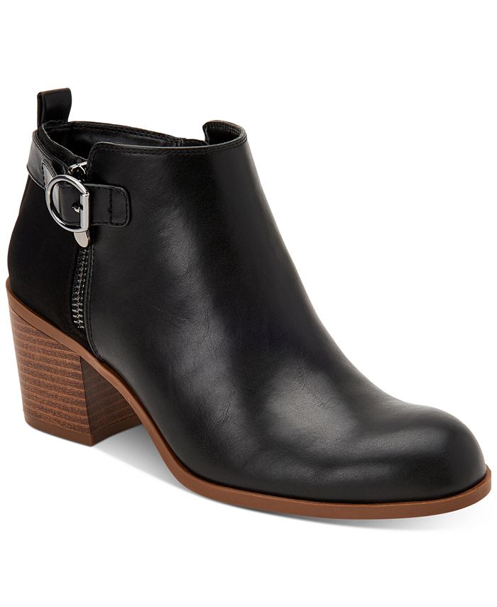 Style & Co Women's Onyaa Block Heel Booties Shoes Black Size 7 M