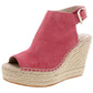 Kenneth Cole Women's Olivia Buckle Wedge Sandals Coral Size 6 Medium