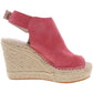 Kenneth Cole Women's Olivia Buckle Wedge Sandals Coral Size 6 Medium