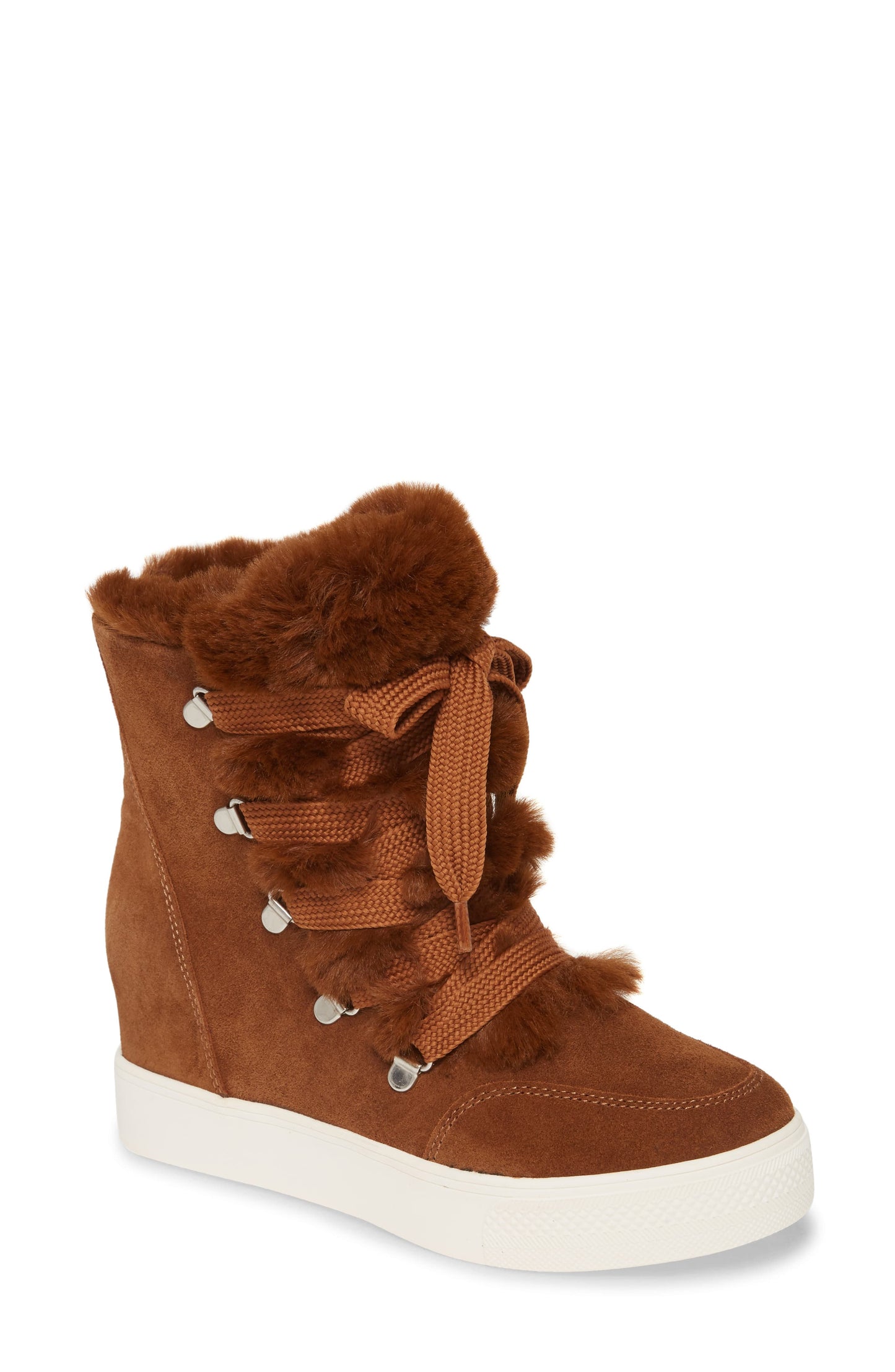 Steve Madden Women's Wharton Faux Fur Lined Sneaker Boots Brown Size 7 M