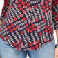 Charter Club Women's Printed V Neck Top Blue Size Large