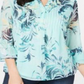 Charter Club Women's Double Ruffle Top Blue Size Petite S/M