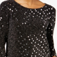 MSK Women's Sequined Metallic Tulip Back Top Gray Size Large