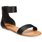 Sun + Stone Women's Keley Faux Leather Flat Sandals Black Size 6.5 M