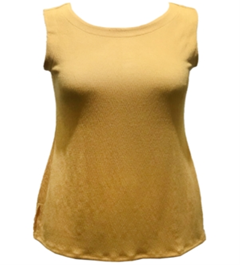 JM Collection Women's Stretch Sleeveless Scoop Neck Tank Top Yellow Size X-Large