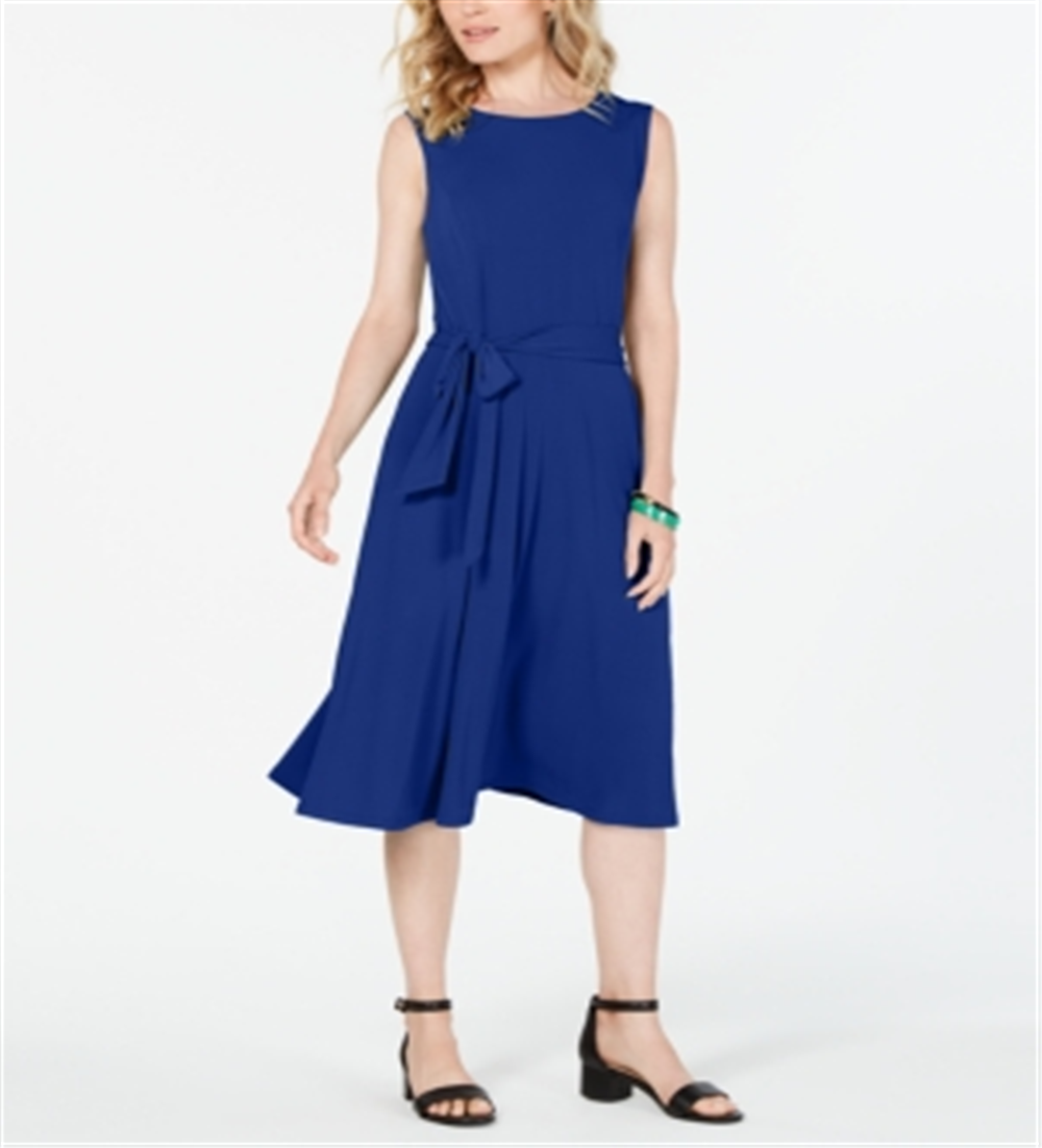 Charter Club Women's Fit & Flare Party MIDI Dress Blue Size X-Small