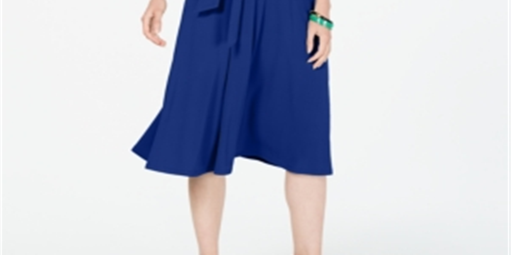 Charter Club Women's Fit & Flare Party MIDI Dress Blue Size X-Small