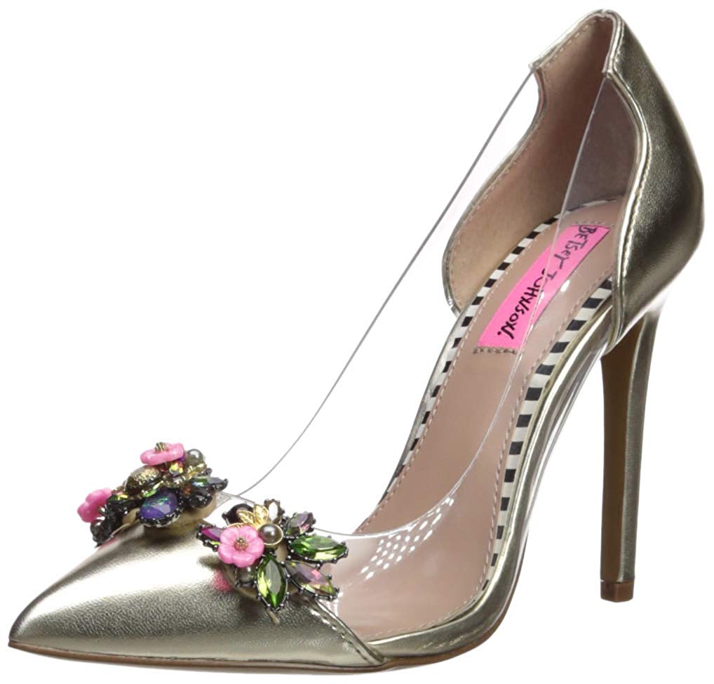 Betsey Johnson Women's Jane Fabric Pointed Toe Special Occasion Slide Sandals Yellow Size 7.5