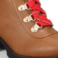 Material Girl Women's Round Toe Block Heel Zip up Booties Brown Size 7 M