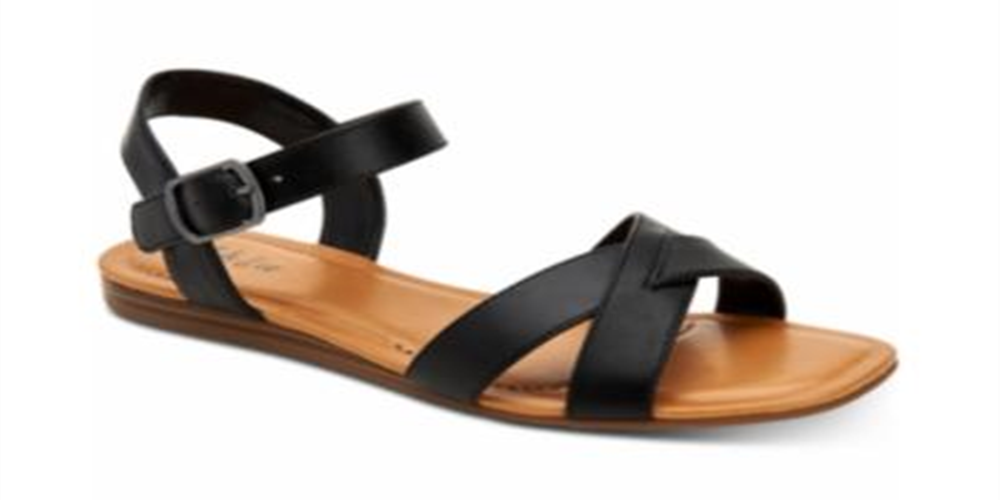 Style & Co Women's Antoniap Strappy Ankle STrap Flat Sandals Black Size 6 M