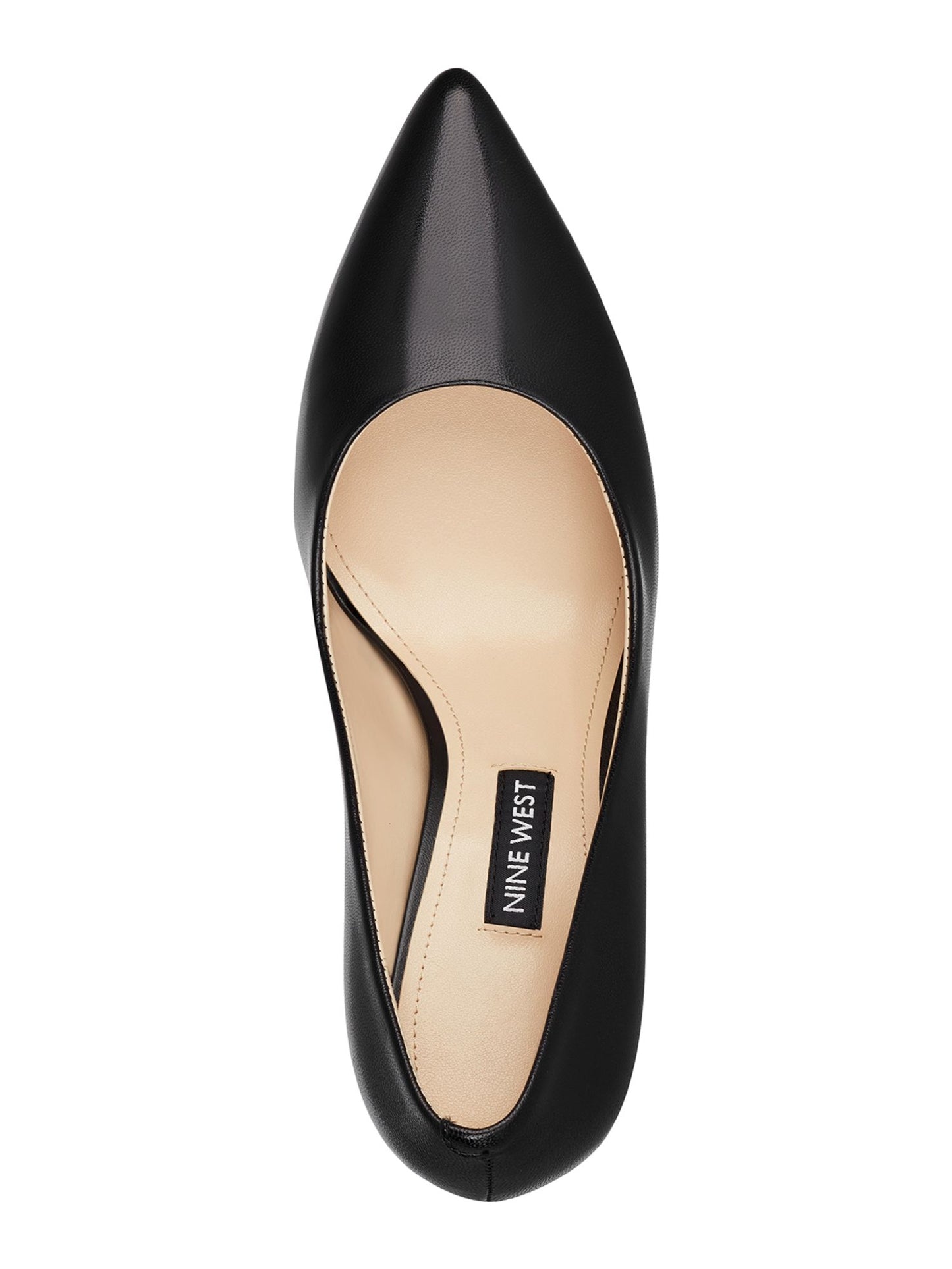 NINE WEST Womens Cushioned Pointed Toe Stiletto Slip-on Leather Dress Heels Black Size 8 M