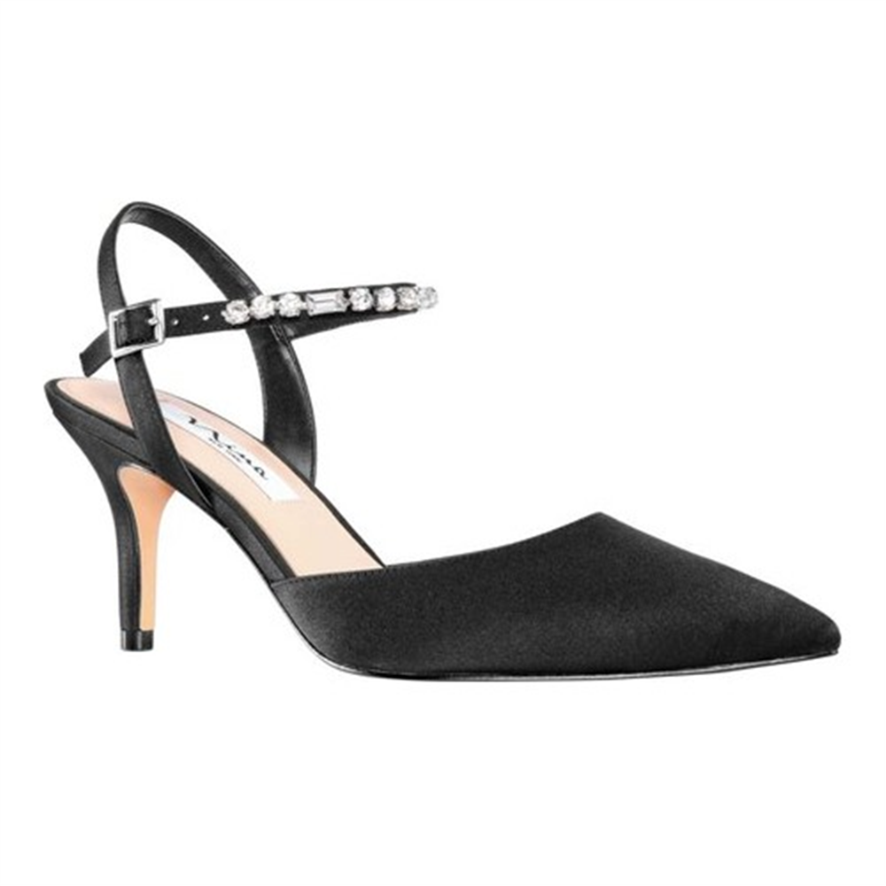 Nina Women's Tonya Rhinestone Pointed Toe Evening Pumps Black Size 8 M