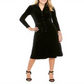 Anne Klein Women's Button Down 3/4 Sleeve Collared MIDI Shirt Dress Wear to Work Dress Black Size 6