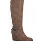 American Rag Women's Kyle Buckle Wedges Knee High Boots Taupe  Size 6.5 M