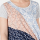 Style & Co Women's Mixed Print Side Tie T-Shirt White Size Medium