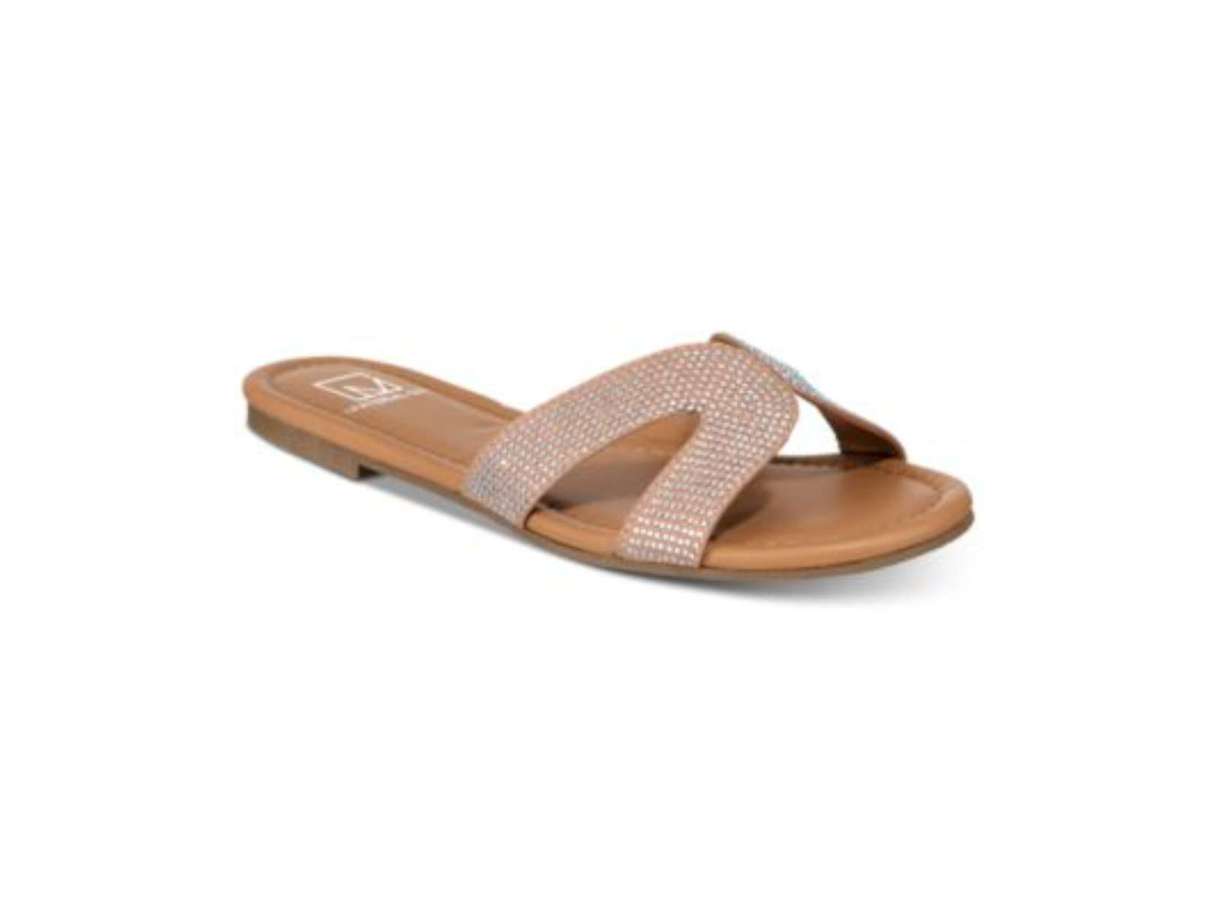 Material Girl Women's Acelina Fabric Open Toe Casual Slide Sandals Pink Size 6 M