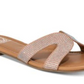 Material Girl Women's Acelina Fabric Open Toe Casual Slide Sandals Pink Size 6 M