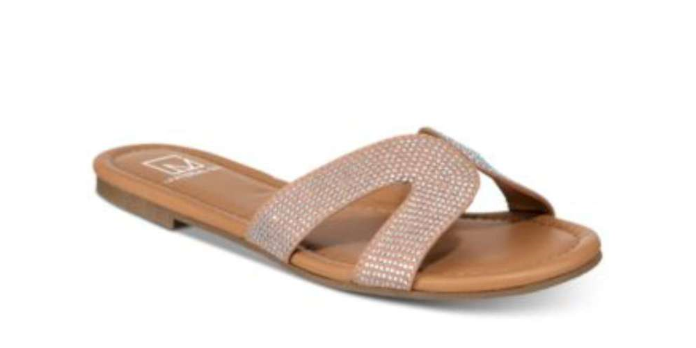 Material Girl Women's Acelina Fabric Open Toe Casual Slide Sandals Pink Size 6 M