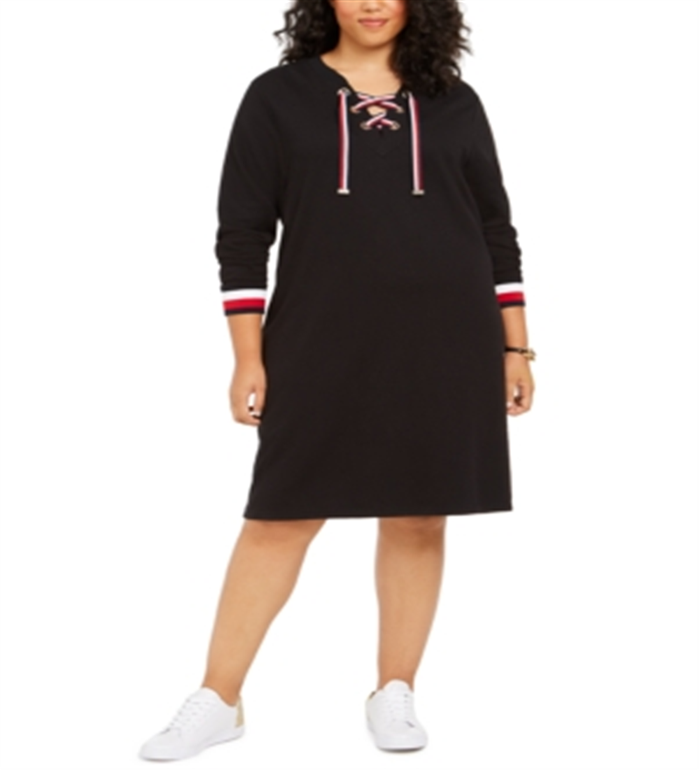 Tommy Hilfiger Women's Plus Tennis Fitness Dress Black Size 2X