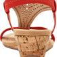 Alfani Womens Vacanzaa 2 Faux Leather Wedge Sandals Red Size 10.5 M