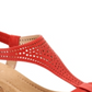 Alfani Womens Vacanzaa 2 Faux Leather Wedge Sandals Red Size 10.5 M