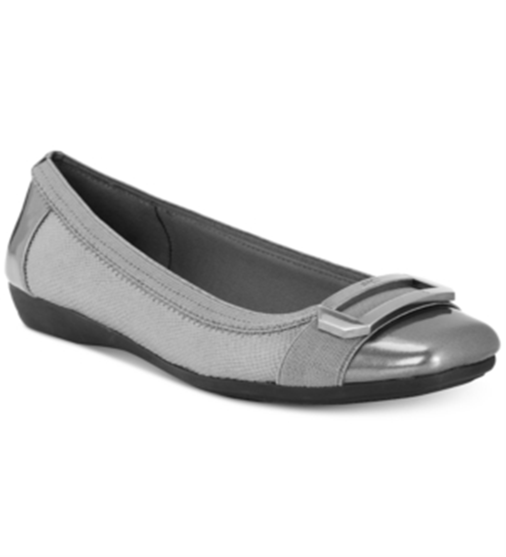 Anne Klein Sport Womens Uplift Leopard Print Loafers Silver Size 8 M