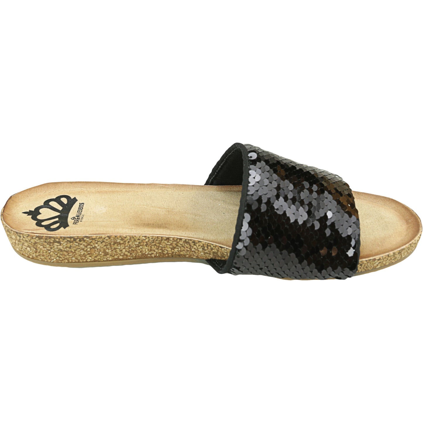 Fergalicious by Fergie Women's Sandals Sequin Miranda Slide Black Size 6 M