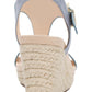 Kenneth Cole Reaction Womens Card Solid T-Strap Espadrille Heels Blue Size 11 M