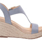 Kenneth Cole Reaction Womens Card Solid T-Strap Espadrille Heels Blue Size 11 M