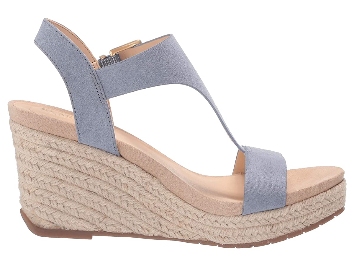 Kenneth Cole Reaction Womens Card Solid T-Strap Espadrille Heels Blue Size 11 M