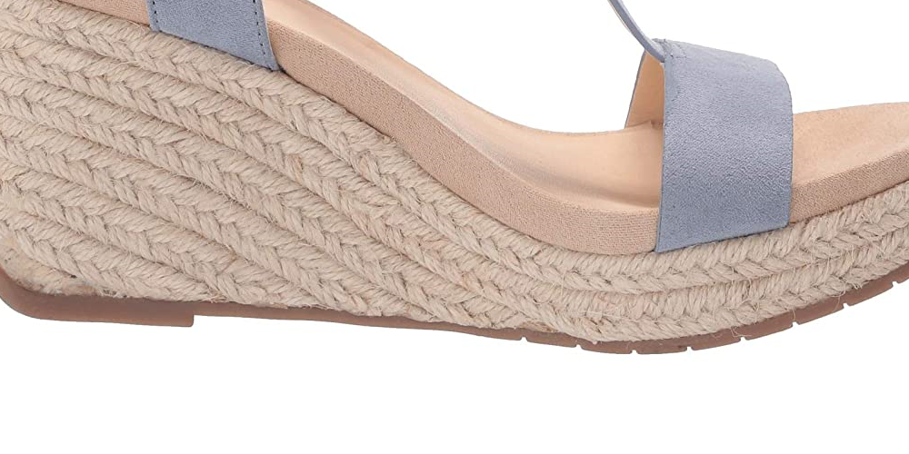 Kenneth Cole Reaction Womens Card Solid T-Strap Espadrille Heels Blue Size 11 M