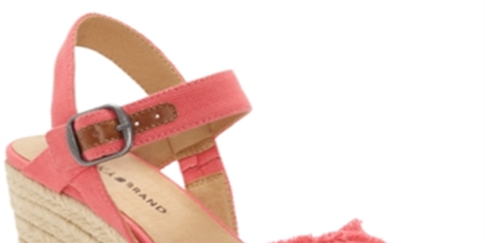 Lucky Brand Women's Margaline Canvas Wedge Espadrilles Orange Size 10 M