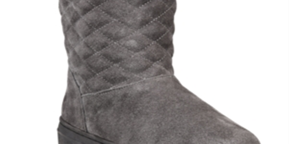 Style & Co Women's Nickyy Quilted Suede Winter Boots Gray Size 5 M