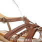 Lucca Lane Women's Seleste Leather Open Toe Ankle Strap Clogs Brown Size 9 M