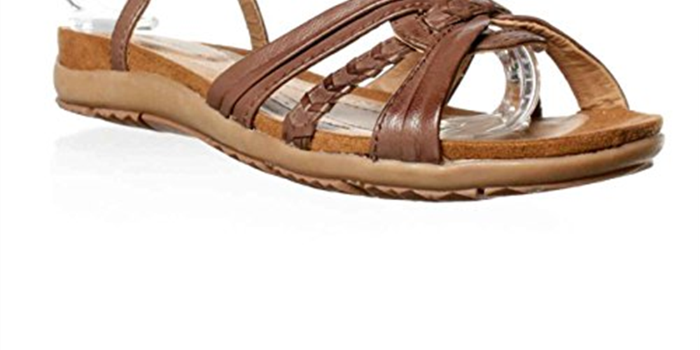 Lucca Lane Women's Seleste Leather Open Toe Ankle Strap Clogs Brown Size 9 M