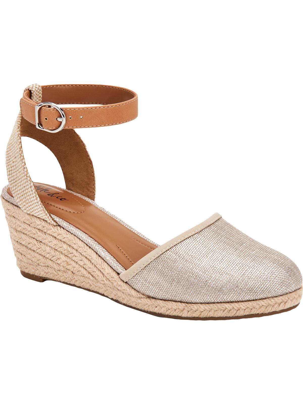 Style & Co. Womens Mailena Faux Leather Wedge Sandals Brown Size 8.5 M