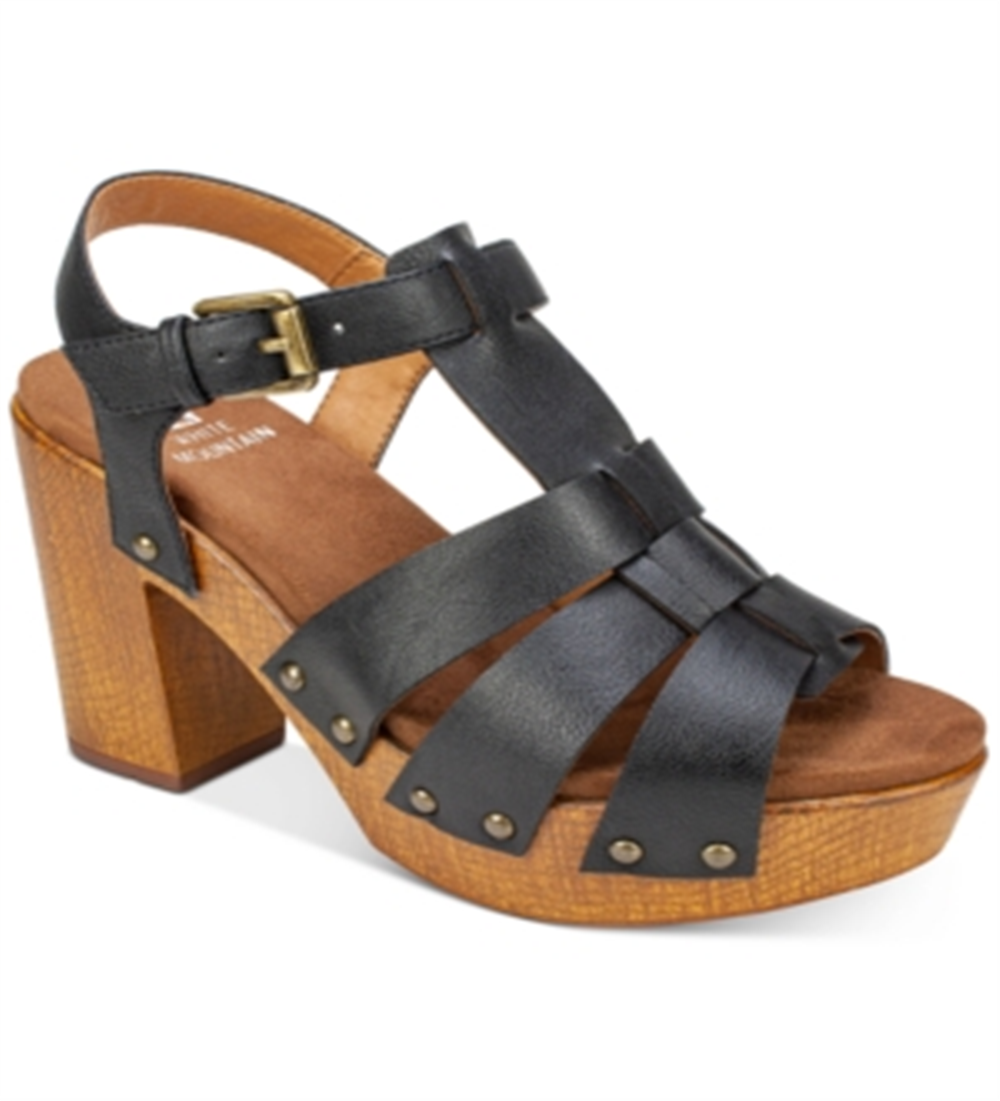 White Mountain Women's Aldridge Sandal Black Size 9.5