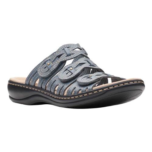 Clarks Womens Leisa Faye Slide Sandals Gray Size 9 M