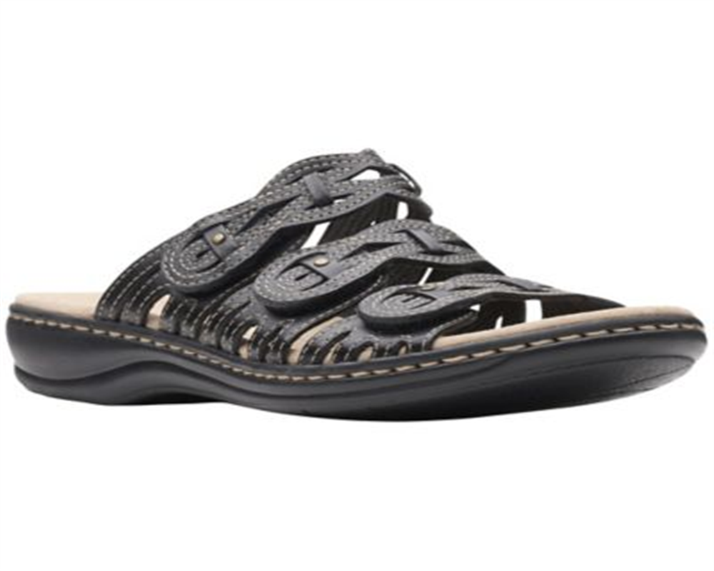 Clarks Womens Leisa Faye Slide Sandals Gray Size 9 M