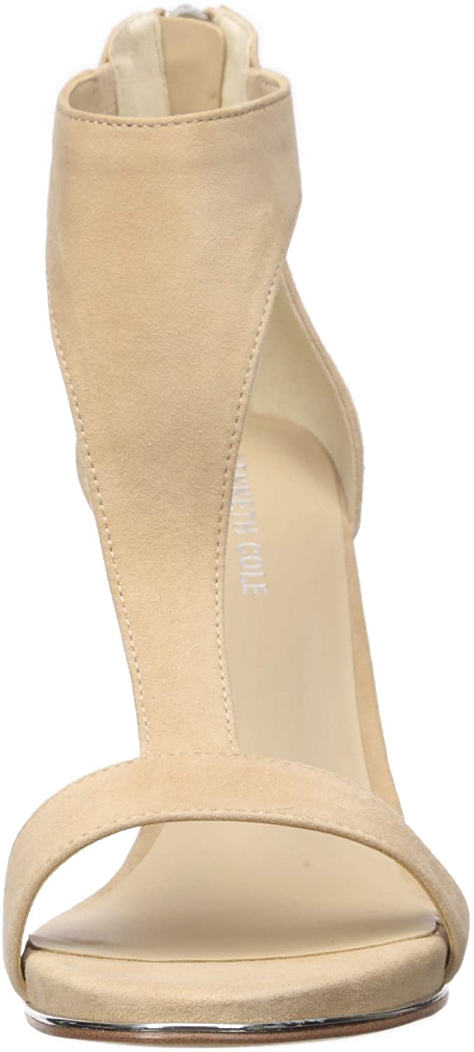 Kenneth Cole New York Women's Brooke T Strap Suede Peep Toe Casual Brown Size 9.5M