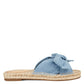 Nine West Women's Blanche Knotted Slide Sandals Blue Size 7.5M