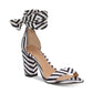 INC International Concepts Women's Fabric Open Toe Special Occasion Ankle Strap Sandals White Size 7 M