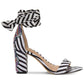 INC International Concepts Women's Fabric Open Toe Special Occasion Ankle Strap Sandals White Size 7 M