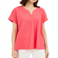 Alfani Women's Buttoned-Back Top Pink Size Petite