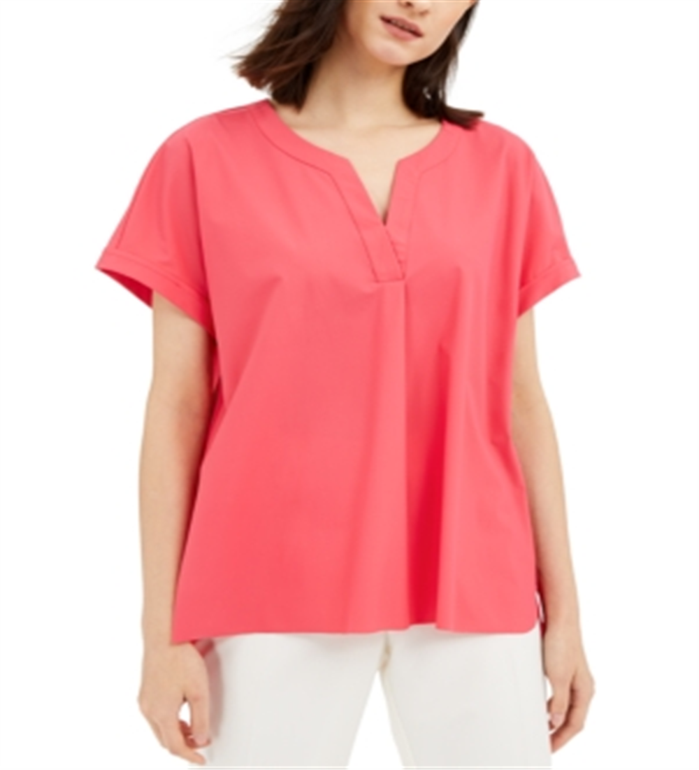 Alfani Women's Buttoned-Back Top Pink Size Petite