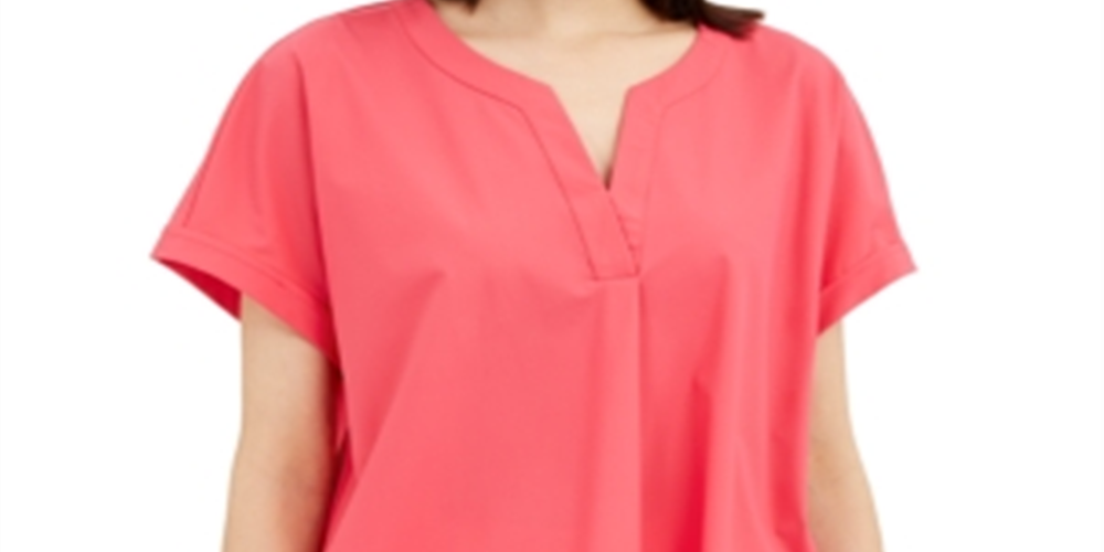 Alfani Women's Buttoned-Back Top Pink Size Petite