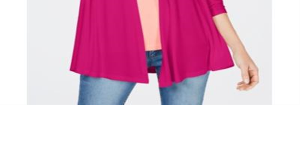 Karen Scott Women's Draped Open Front Cardigan Purple Size Large