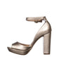 American Rag Women's Peep Toe Ankle Strap Heels Yellow Size 7.5 M