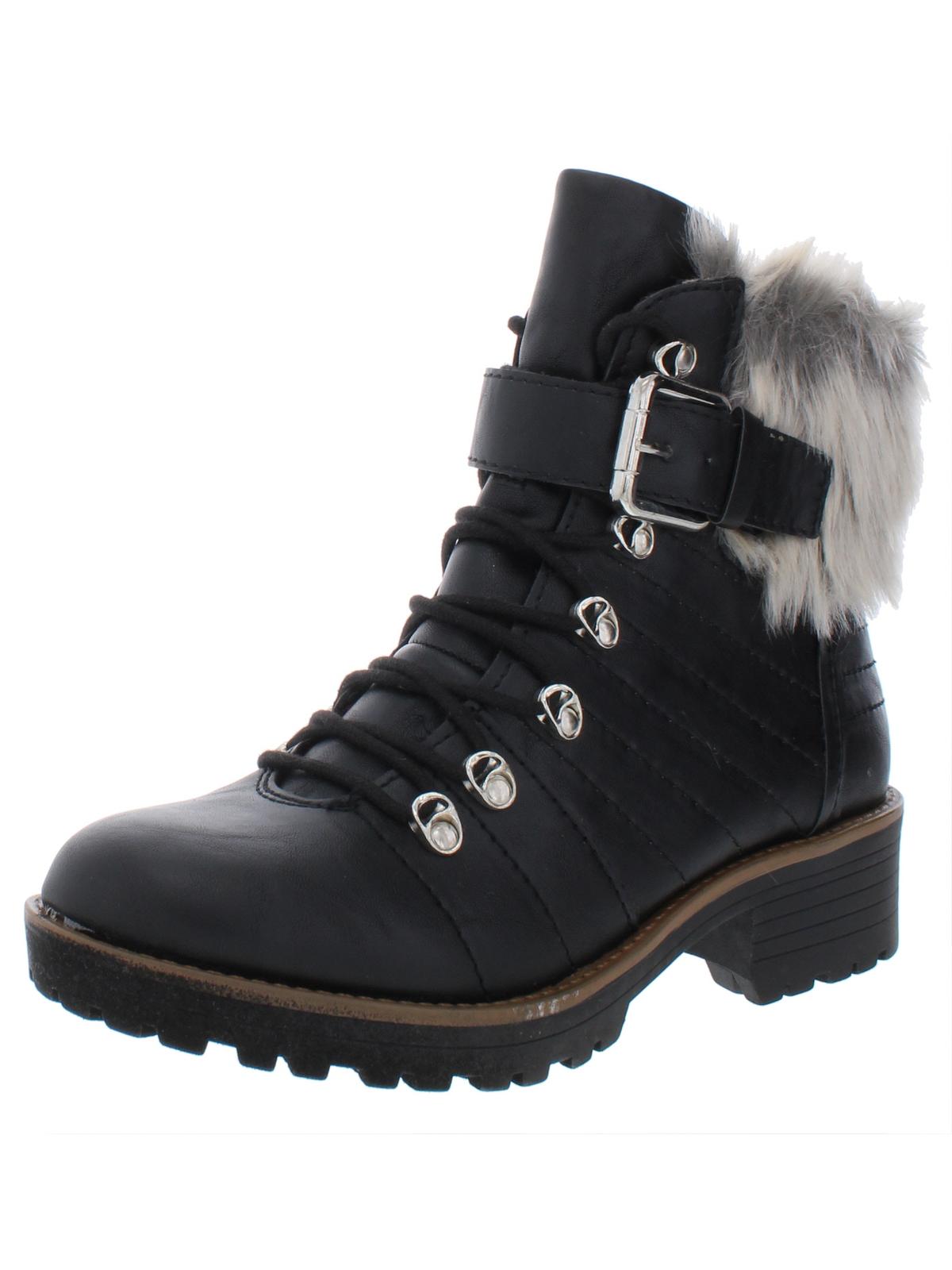 American Rag Women's Jojo Faux Leather Ankle Winter Boots Black Size 5 M